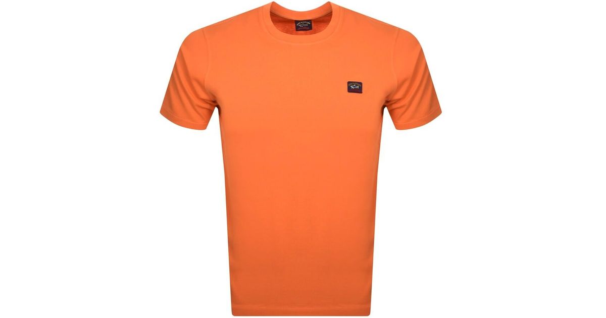 orange paul and shark t shirt