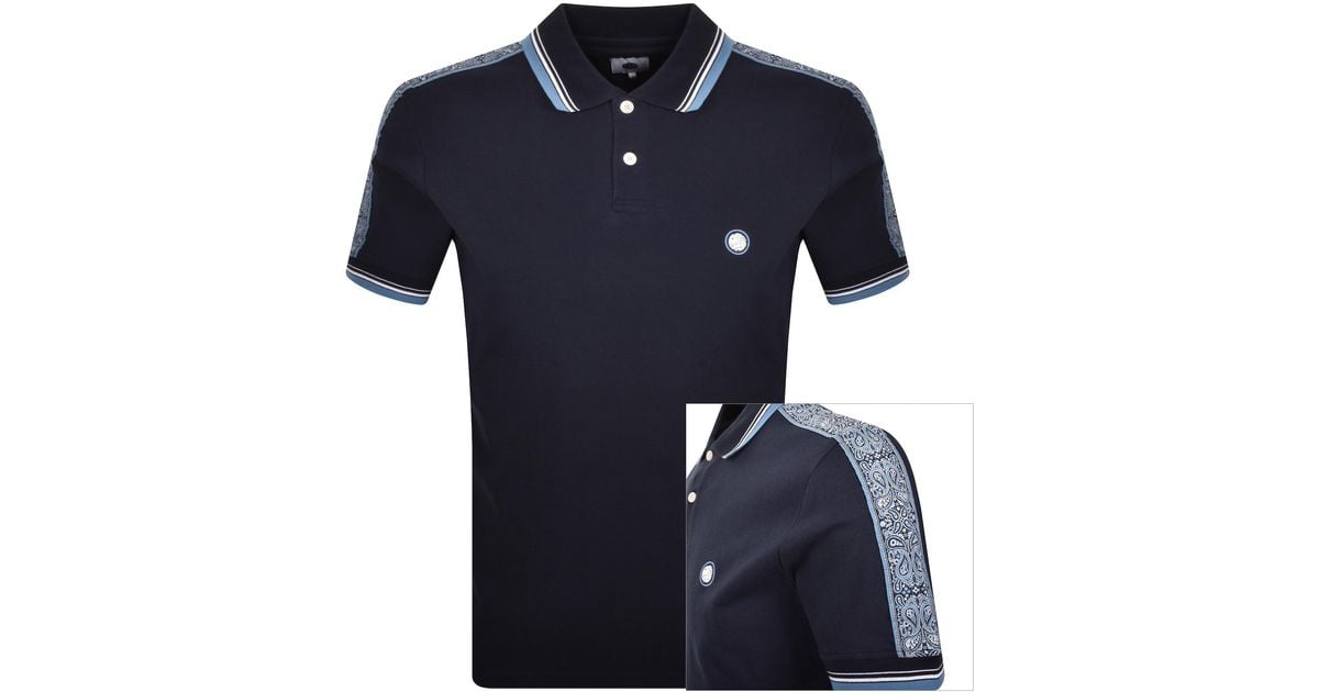 Pretty Green Eclipse Paisley Polo T Shirt in Blue for Men Lyst UK