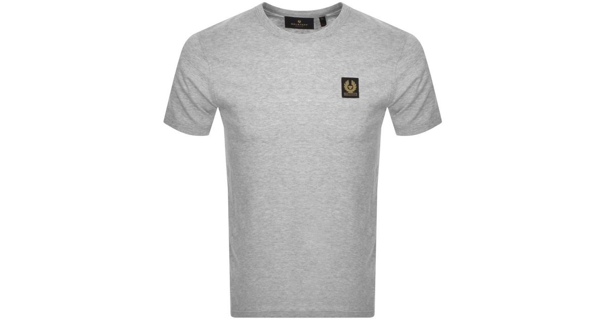Belstaff Short Sleeve Logo T Shirt in Gray for Men | Lyst