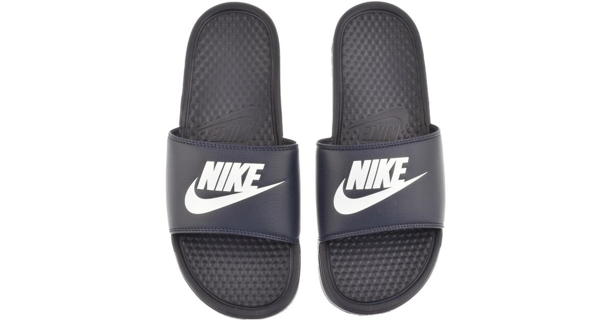 nike navy sliders