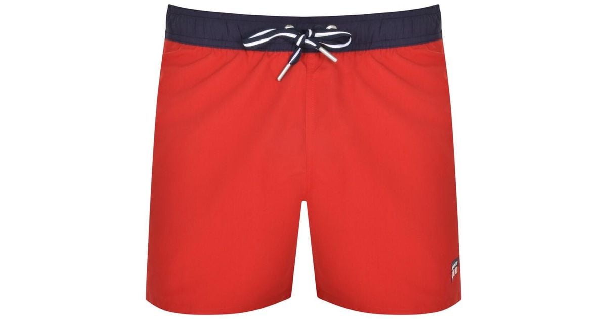 GANT Cf Retro Shield Swim Shorts in Red for Men | Lyst