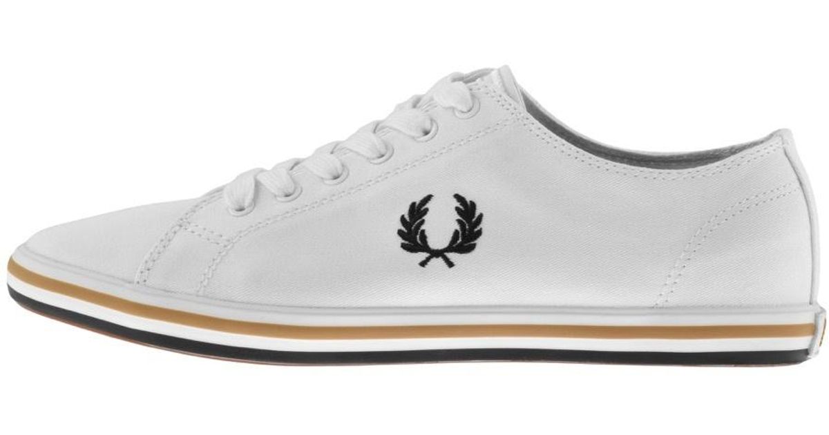 Fred Perry Kingston Twill Trainers in White for Men | Lyst