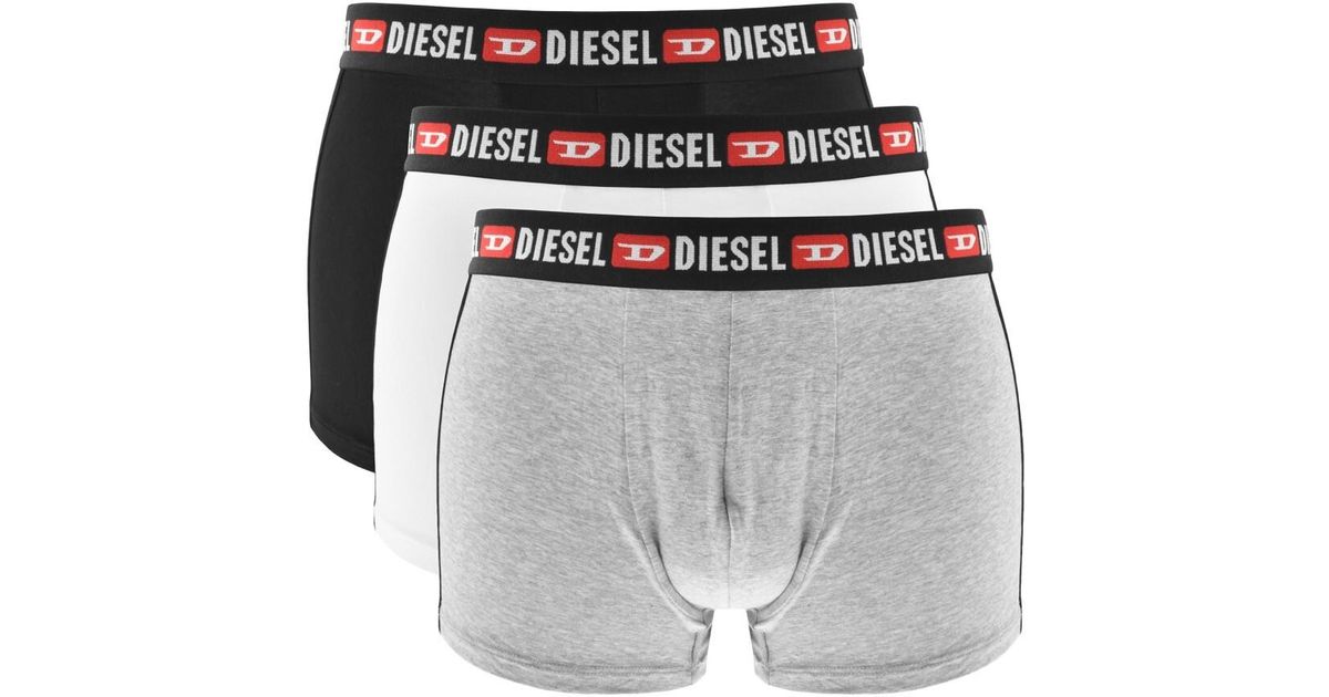 DIESEL Underwear Damien 3 Pack Boxer Shorts in Gray for Men | Lyst