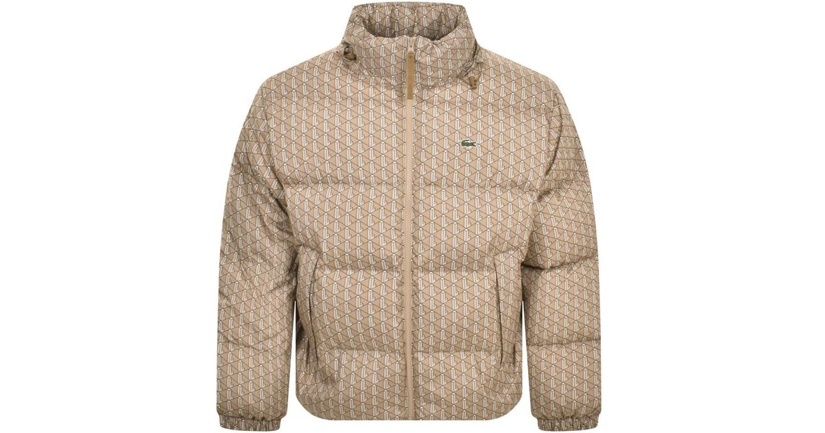Lacoste Quilted Jacket in Brown for Men Lyst UK