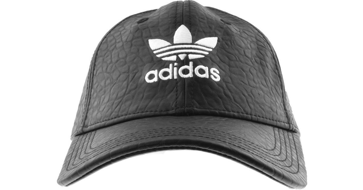 adidas black leather hat
