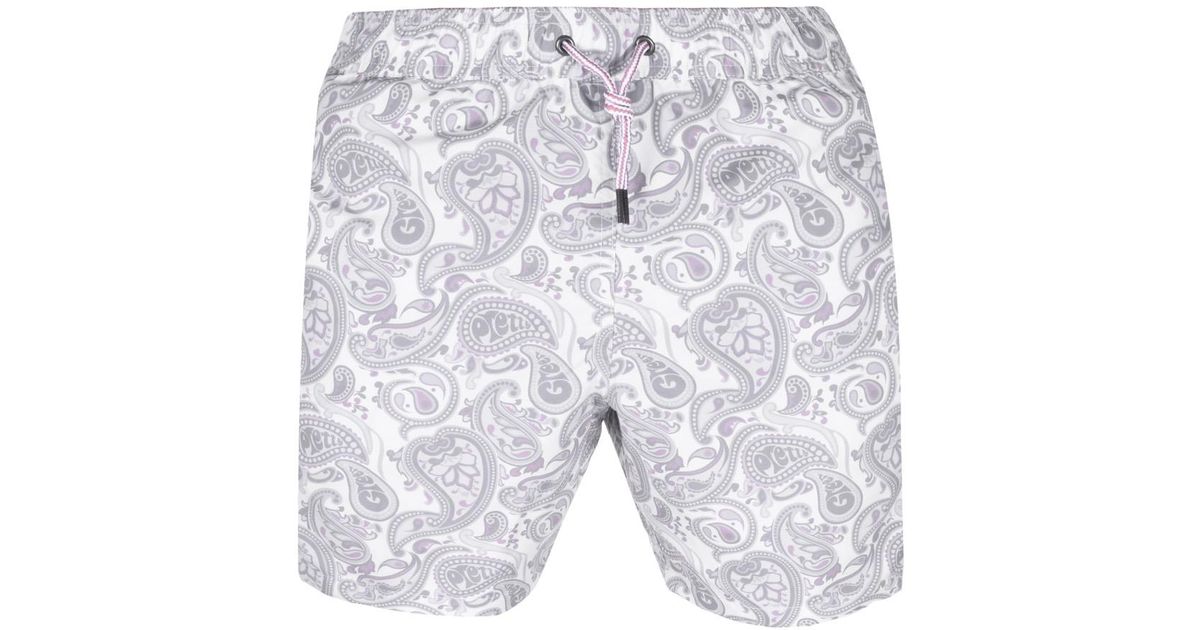 pretty green paisley swim shorts