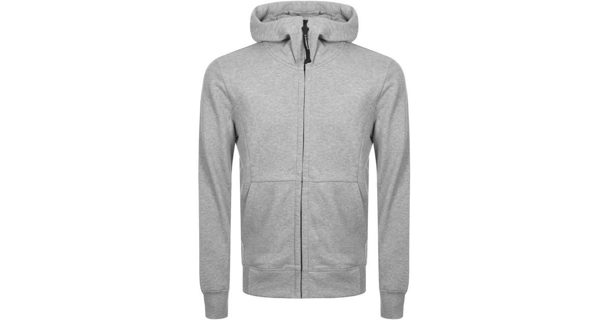 grey cp company goggle hoodie