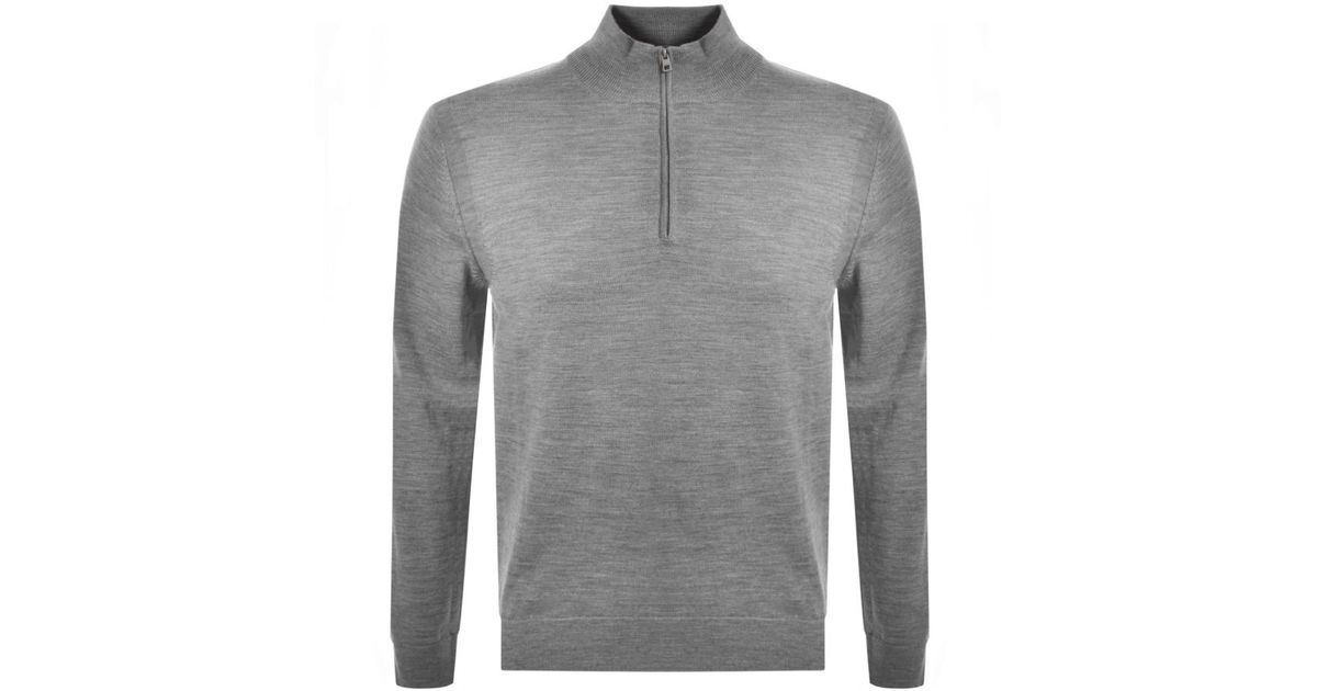 Michael Kors Wool Half Zip Merino Sweatshirt in Grey (Gray) for Men Lyst