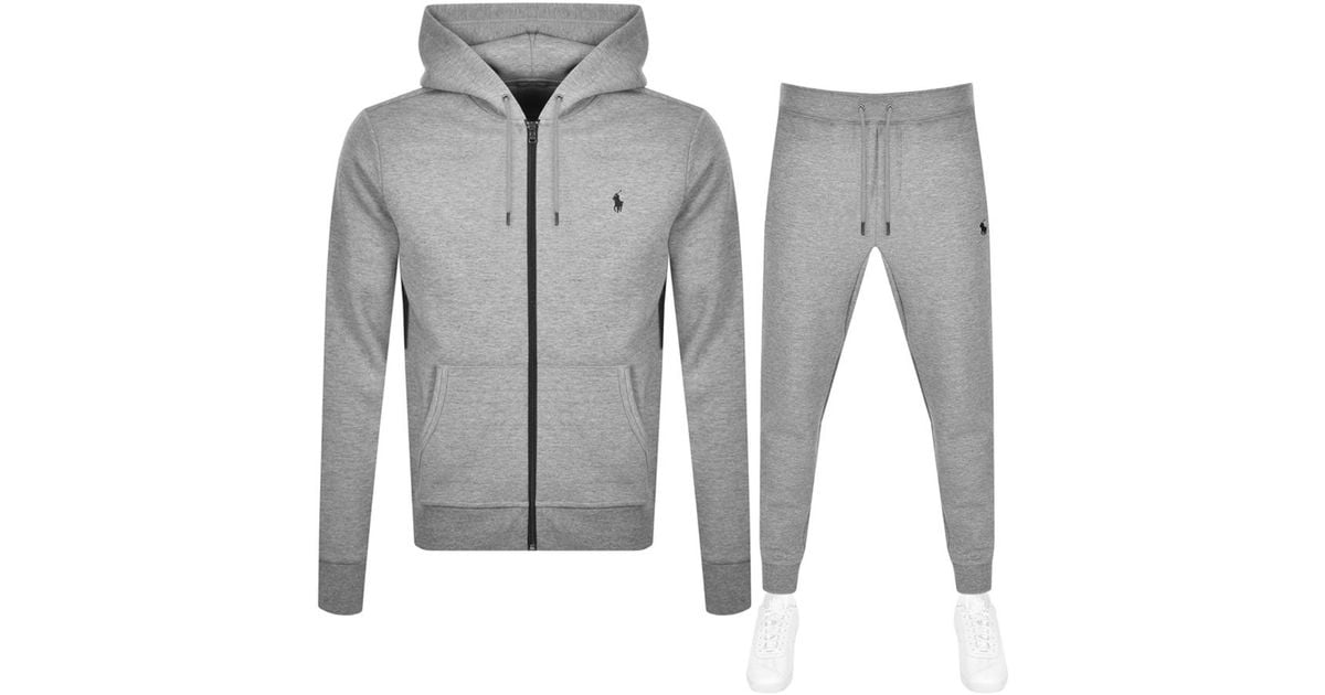 Ralph Lauren Synthetic Full Zip Hooded Tracksuit in Grey (Gray) for Men ...