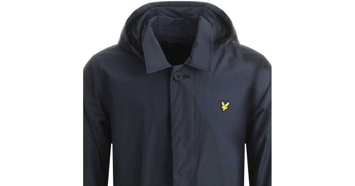 Lyle and scott vintage mens removable hood mac navy jacket clearance