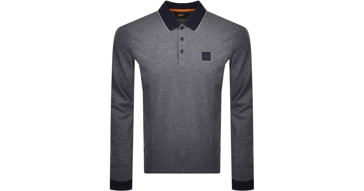 BOSS by HUGO BOSS Boss Peoxfordlong Polo T Shirt in Gray for Men | Lyst