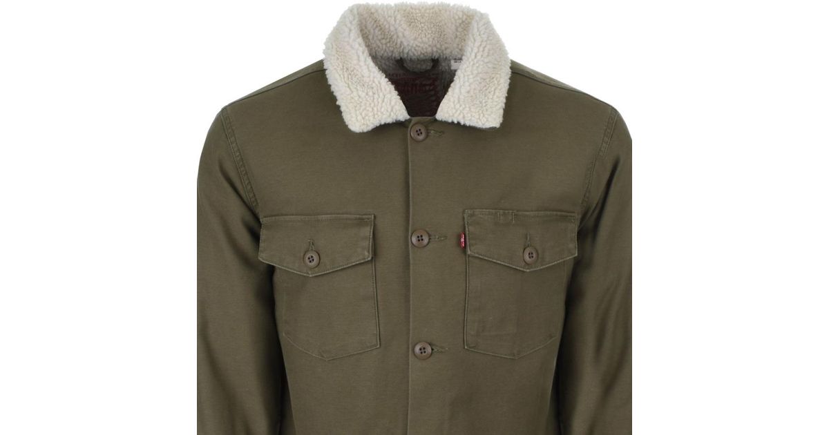 levis sherpa jacket green