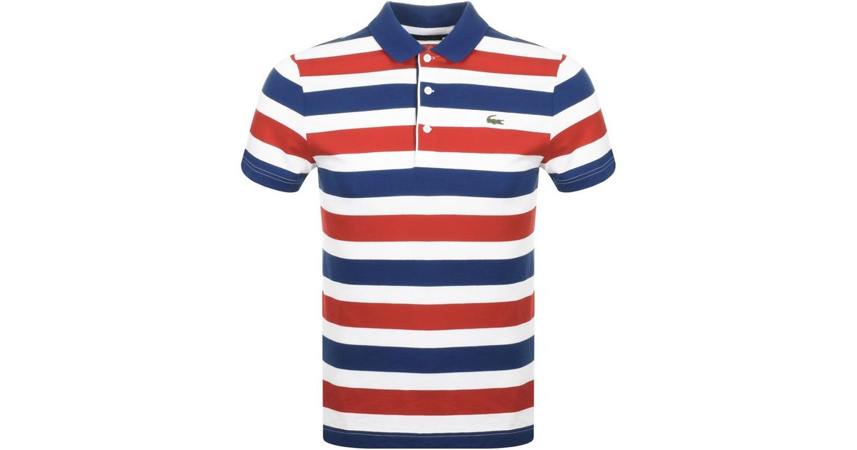 lacoste striped polo
