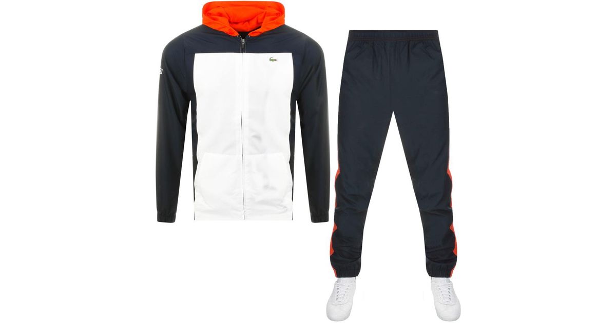 lacoste tracksuit navy