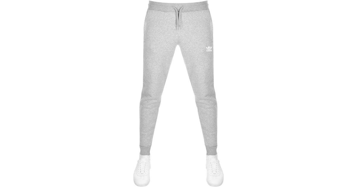 adidas Cotton Originals Slim Fit Jogging Bottoms Grey in Grey for Men - Lyst
