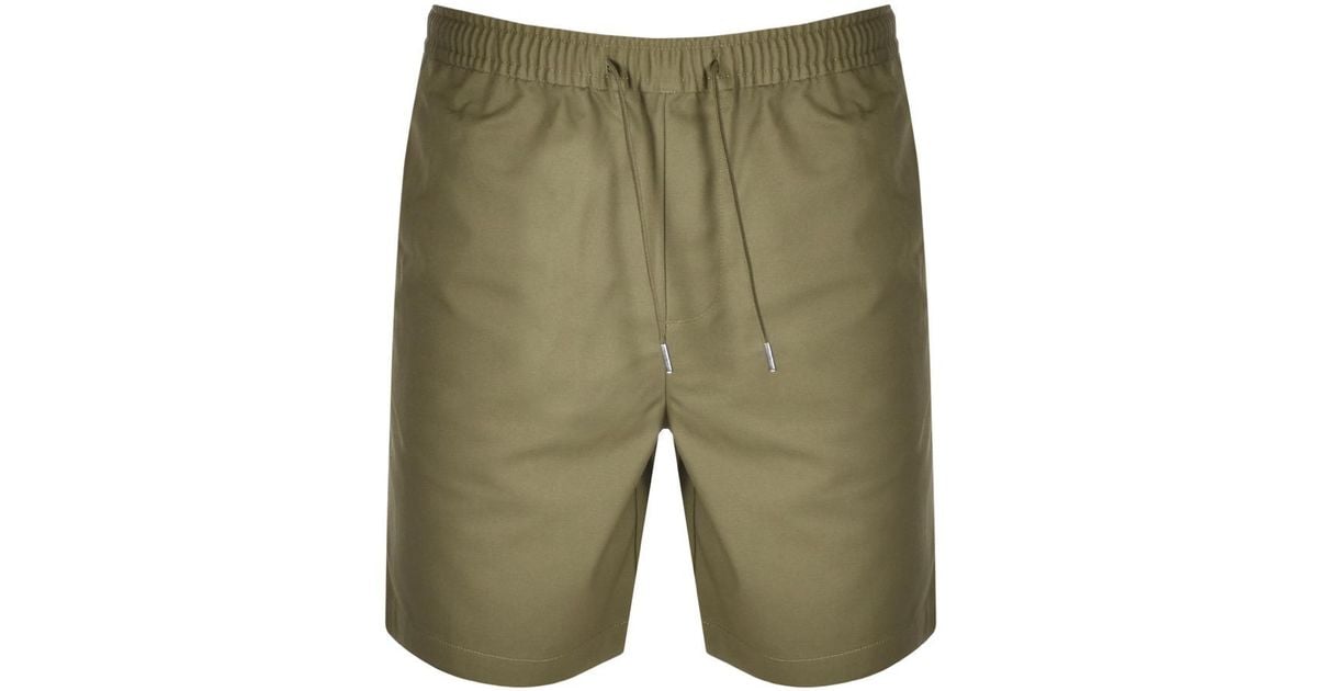 Fred Perry Twill Shorts in Green for Men | Lyst