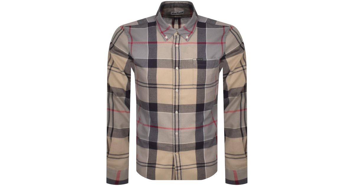 Barbour Glen Check Long Sleeved Shirt in Grey for Men Lyst UK