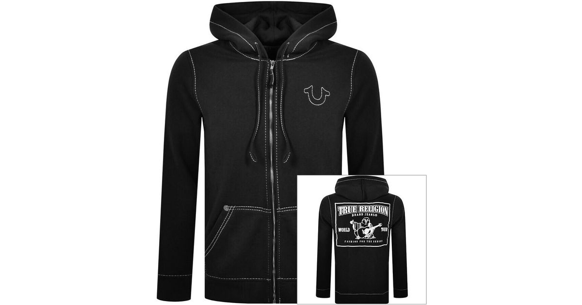 True Religion Big T Full Zip Hoodie in Black for Men Lyst