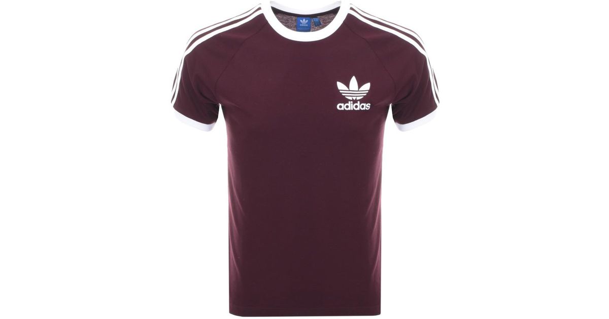 adidas burgundy tee