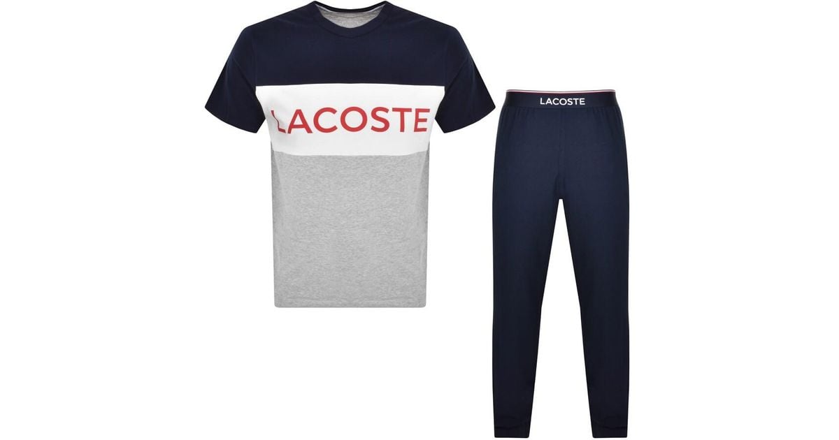 Lacoste T Shirt And Shorts Pyjama Set in Blue for Men Lyst