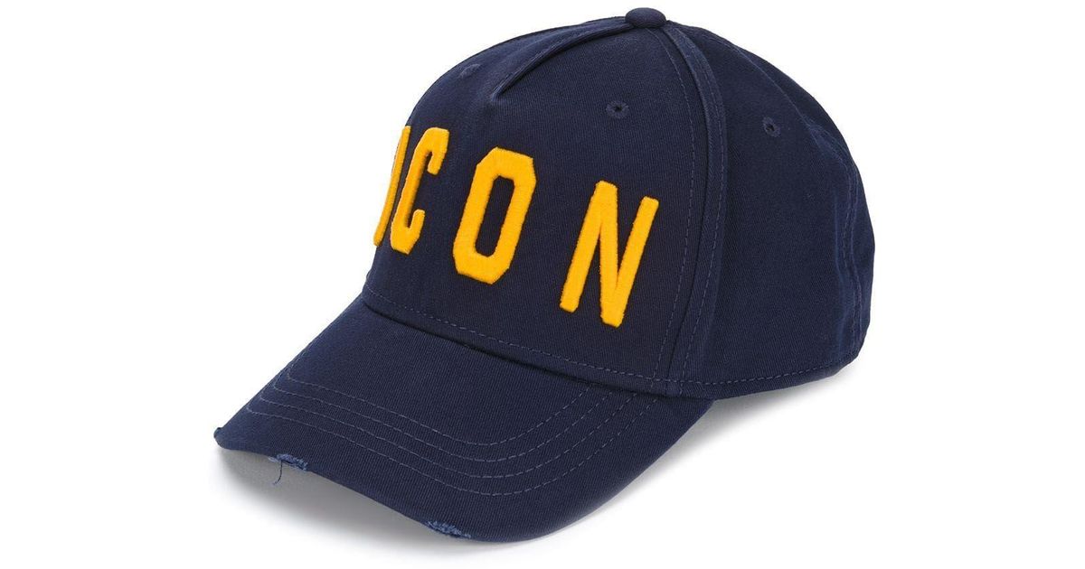 DSquared² Cotton Icon Logo Cap Navy in 