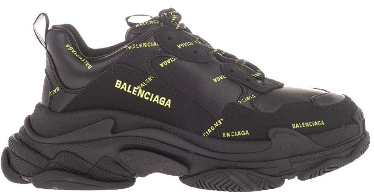 Balenciaga Triple S Black/fluo Green for Men - Lyst