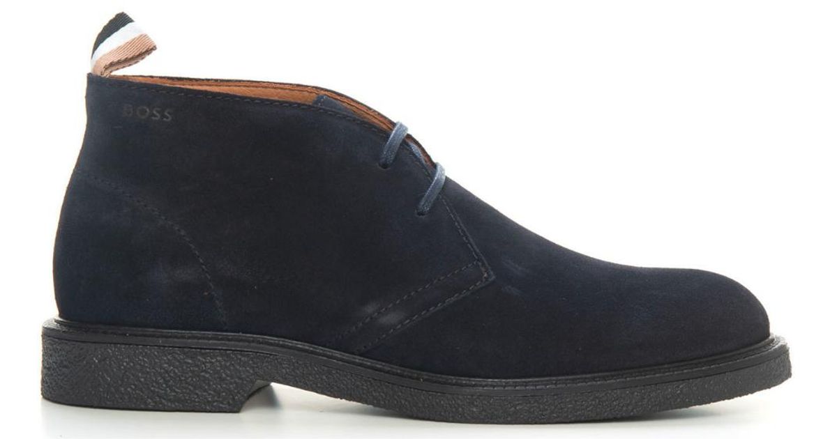 BOSS by HUGO BOSS Boss Desert Boots Dark Blue for Men | Lyst