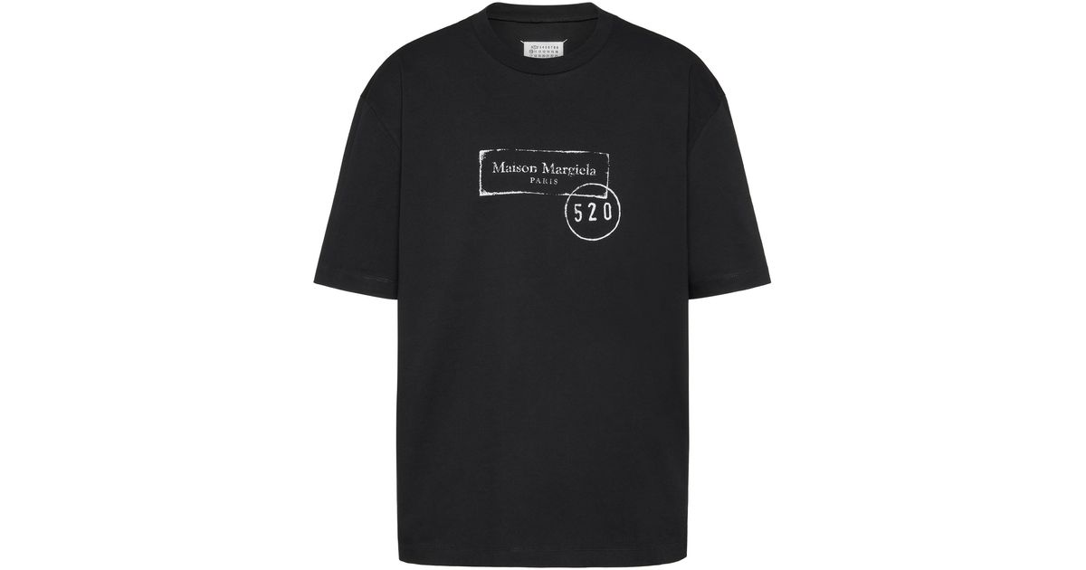 Maison Margiela 520 Stamp Print T-Shirt in Black for Men | Lyst