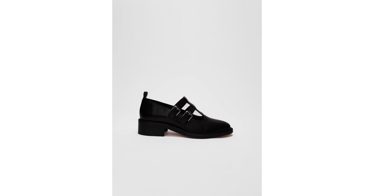 Maje Black Leather Mary Janes | Lyst
