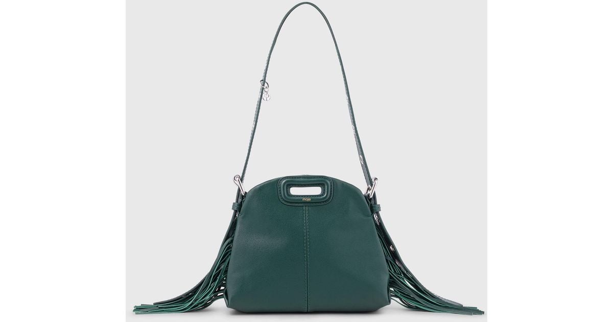Mini Bagas Maje Smooth Leather Mini Miss M Bag in Green | Lyst