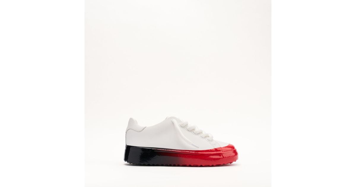 Mallet London Mallet Grftr Lite Fade Dip Leather Trainers in Red for ...
