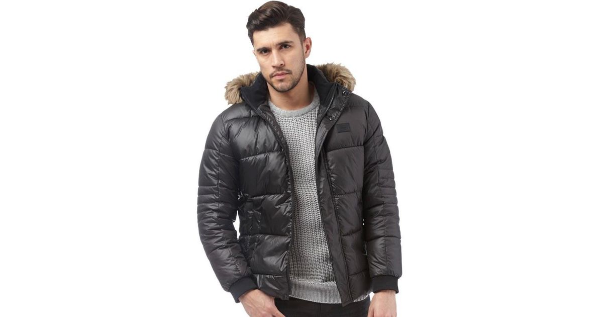 Jack & Jones Rubber Ernst Puffer Jacket Black for Men - Lyst