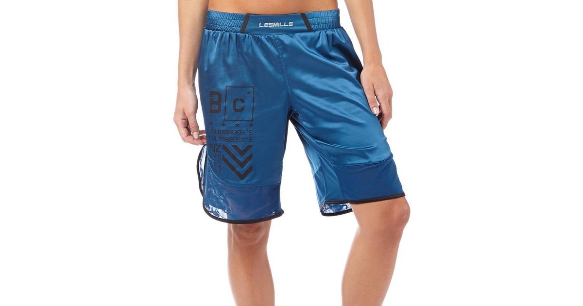 Reebok Synthetic Les Mills Bodycombat Shorts Blue - Lyst