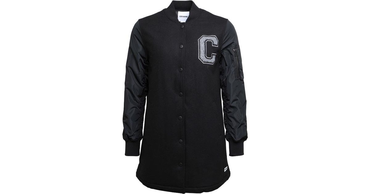 converse baseball jacket black