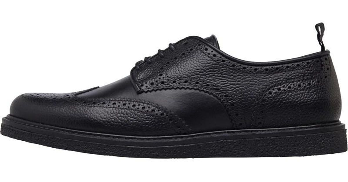 fred perry mens portwood leather pumps black