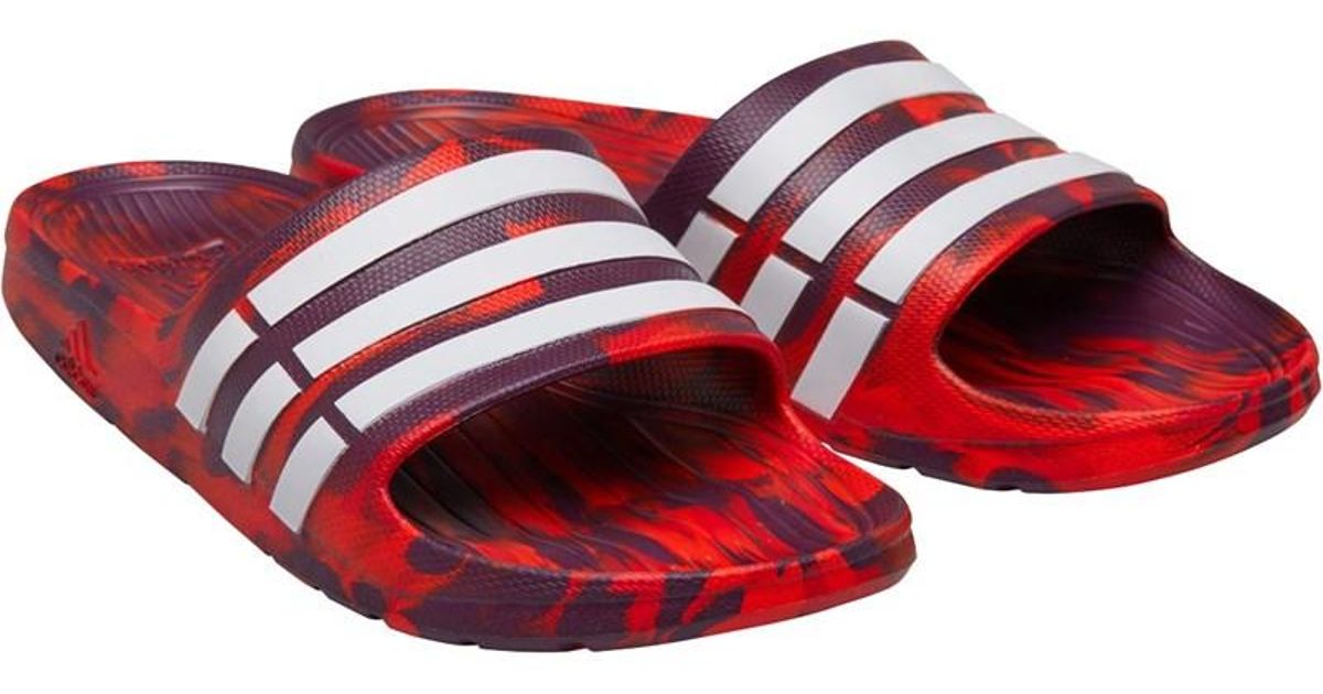 red adidas duramo slides