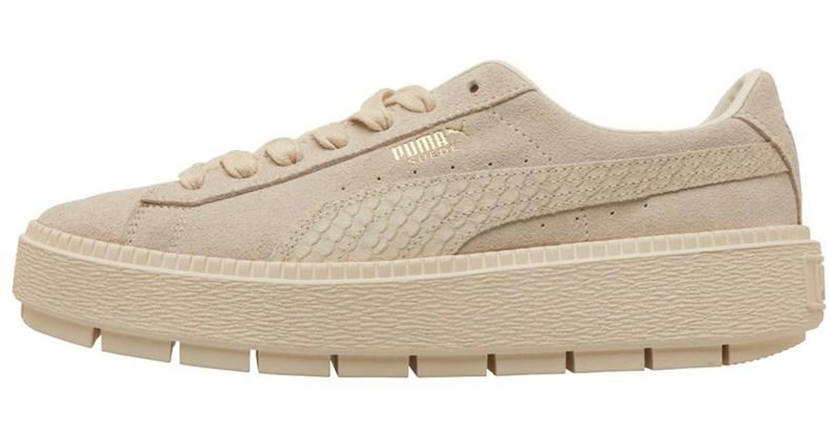 PUMA Multicolor Suede Platform Trace Animal Trainers Whisper White PUMA Multicolor Suede Platform Trace Animal Trainers Whisper White