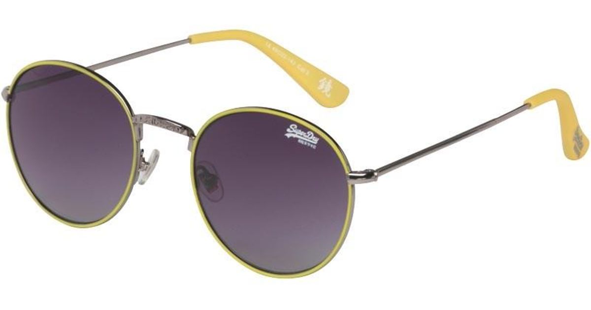 Superdry Enso Tinted Lens Round Sunglasses Yellow - Lyst