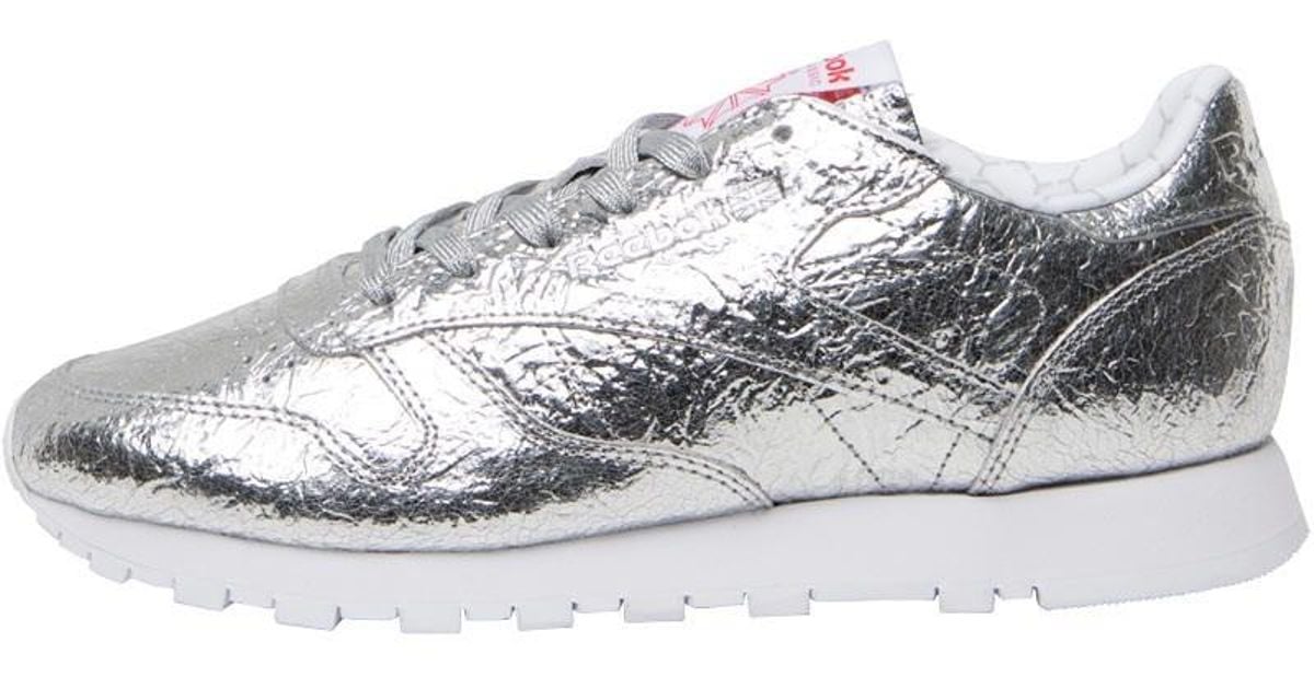 reebok silver trainers