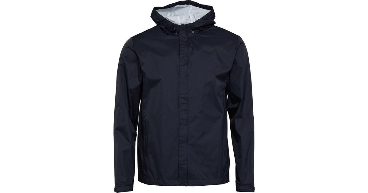 new balance mens lightweight water resistant hooded running jacket black
