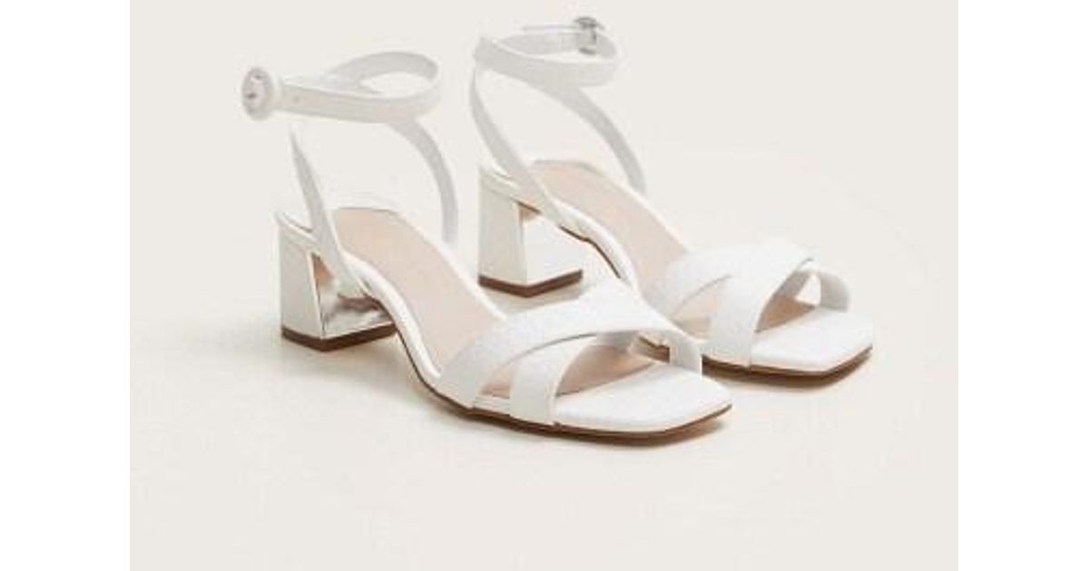 mango white heeled sandals
