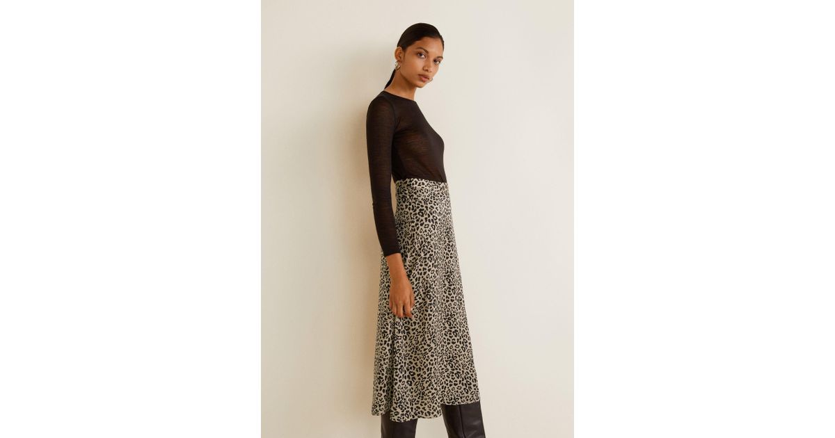 mango leopard skirt