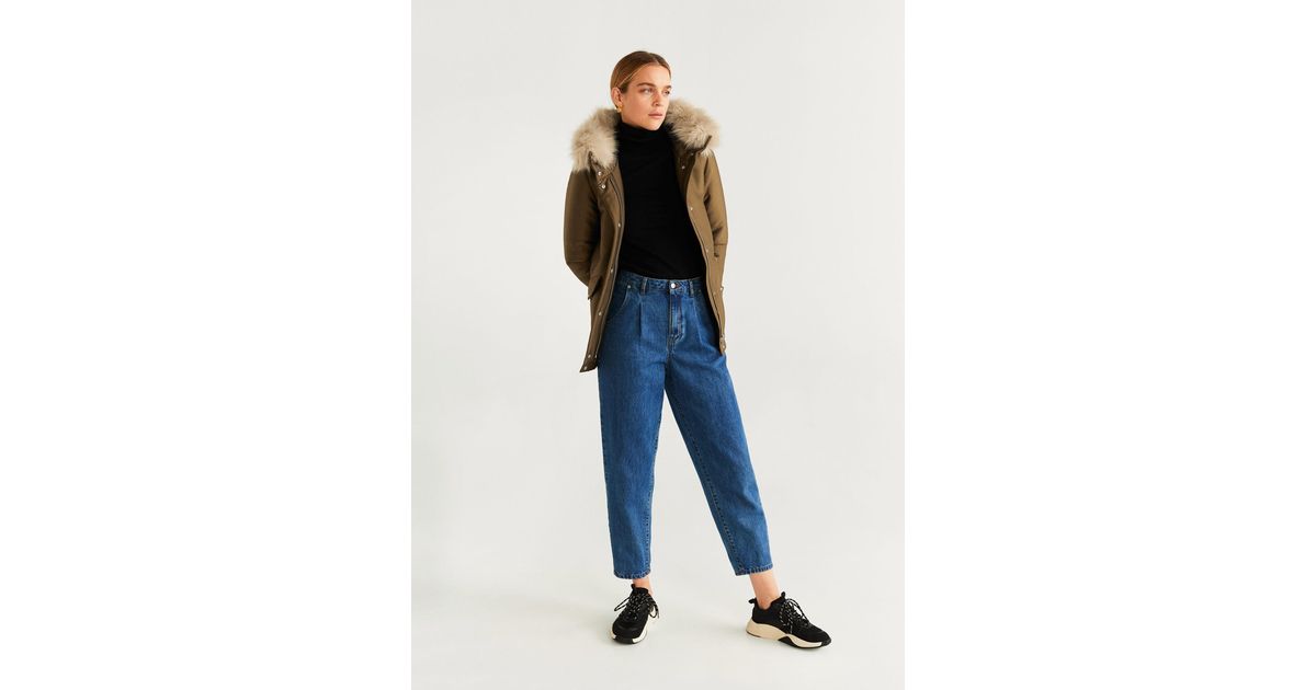 furry hooded parka mango