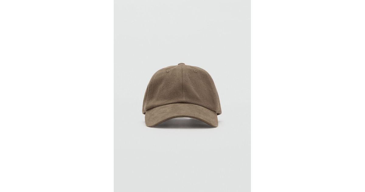 Mango Cotton Visor Cap in Natural for Men | Lyst