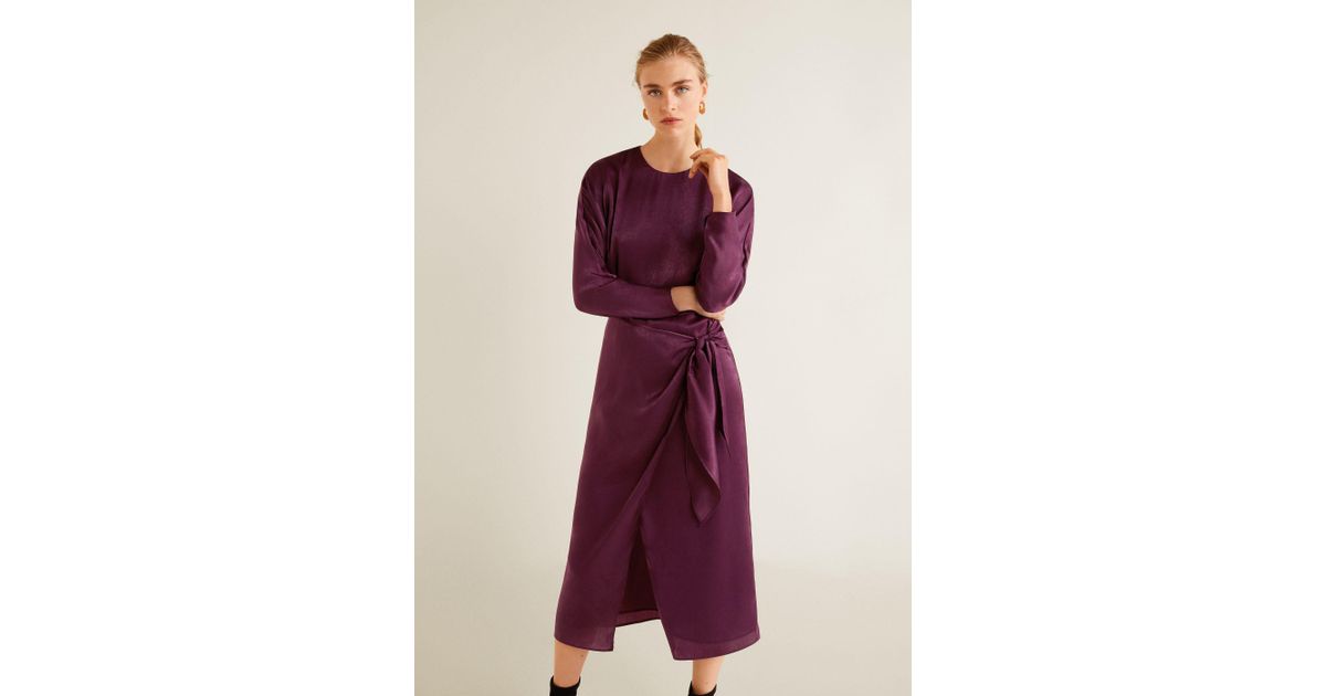 mango satin tie dress
