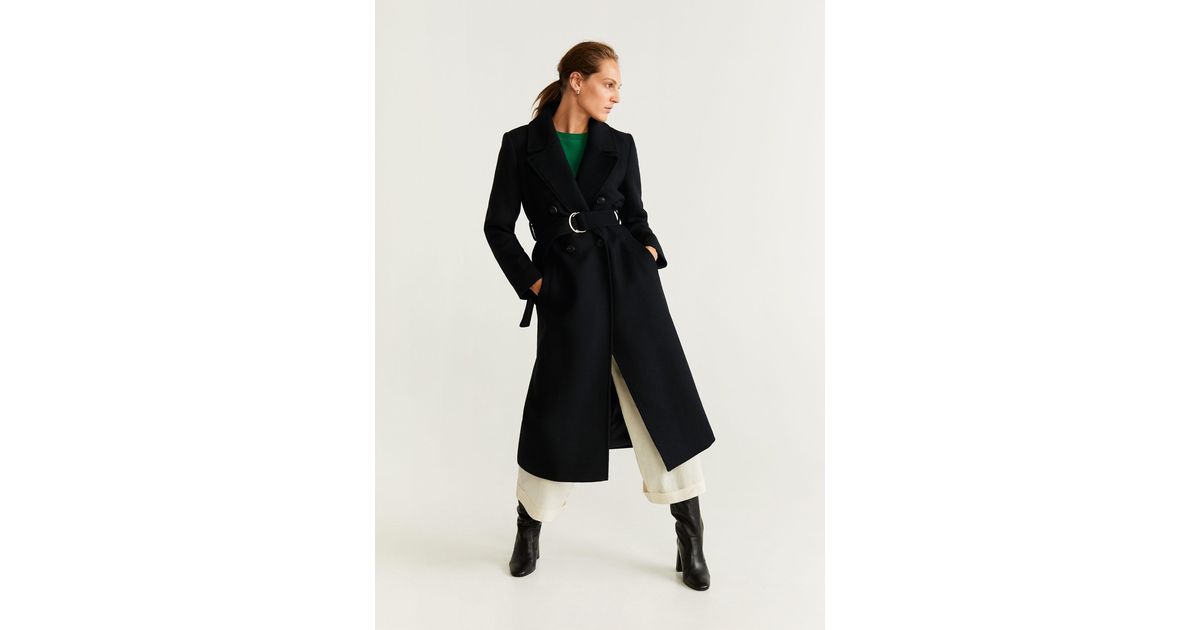 mango black belted coat