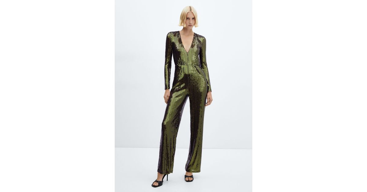 Mango sequin store jumpsuit