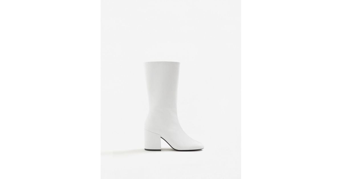 white ankle boots mango