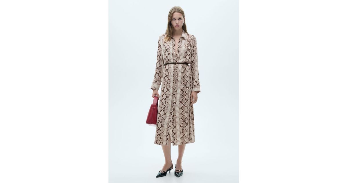 Mango snake print dress hot sale