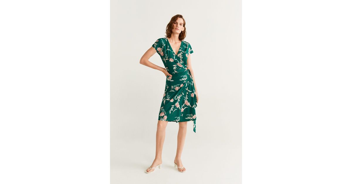 mango green wrap dress